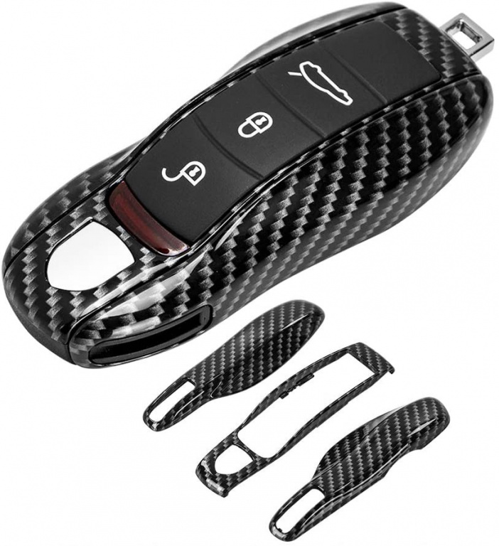 Carcasa Cheie Porsche Macan 95B 2015→ Set 3 Buc Carbon