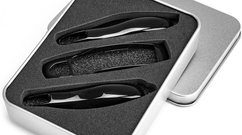 Carcasa Cheie Porsche Panamera 970 2009-2013 Set 3 Buc Negru Piano