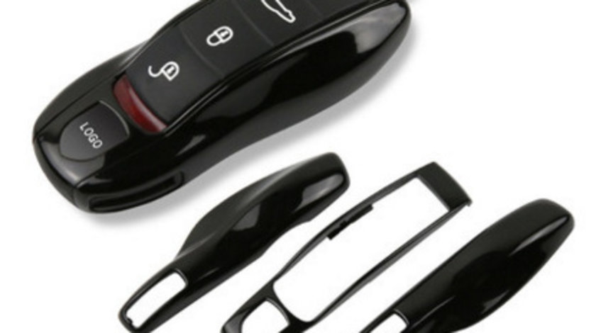 Carcasa Cheie Porsche Panamera 970 2009-2013 Set 3 Buc Negru Piano