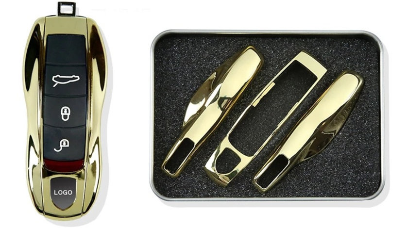 Carcasa Cheie Porsche Set 3 Buc Gold 24K