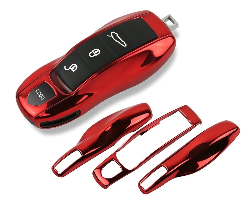 Carcasa Cheie Porsche Set 3 Buc Rosu Crom