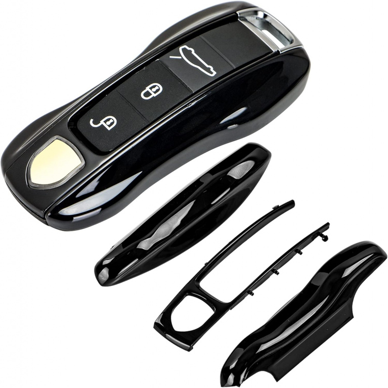 Carcasa Cheie Porsche Taycan 2020→ Model Nou Set 3 Buc Negru Piano 8053