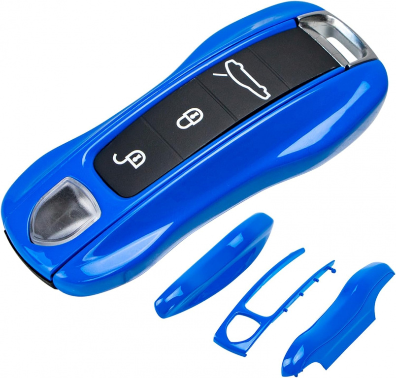 Carcasa Cheie Porsche Taycan 2020→ Model Nou Set 3 Buc Albastru 8053