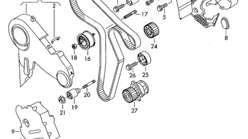 Carcasa curea distributie 2.0 Bi -TDI CSHA Volkswagen Amarok 2014 2015 OEM 03L109145B