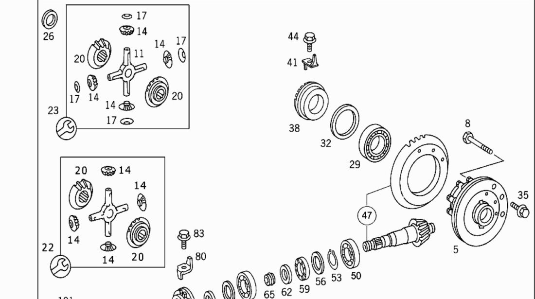 Carcasa diferential punte spate Mercedes Vario (poz.5) CEI 6683500323