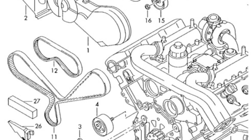 Carcasa distributie 059 109 134 D Audi A8 D3 3.0TDI 2004 ASB OEM 059109134D