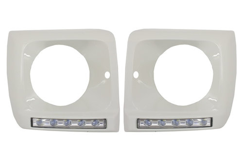 Carcasa faruri Alb cu Lumini de zi dedicate LED DRL compatibil cu Mercedes G-class W463 (1989-2012) ...