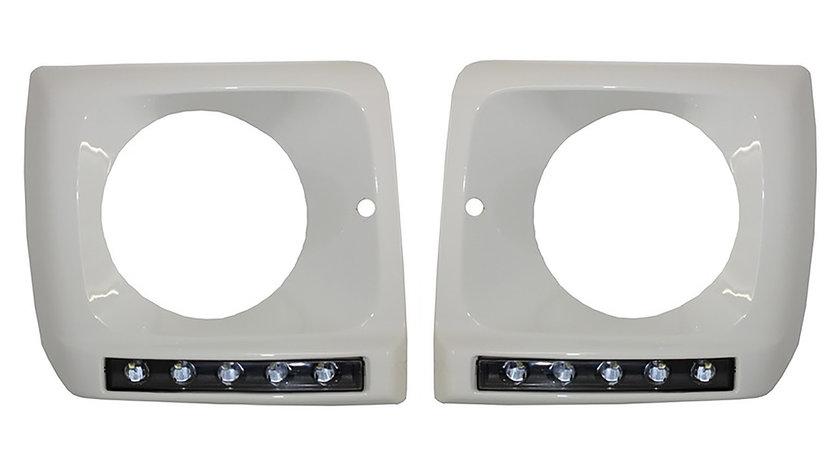 Carcasa faruri Alba cu Lumini de zi LED DRL Negru Mercedes Benz G-class W463 (1989-Up) G65 AMG Desig