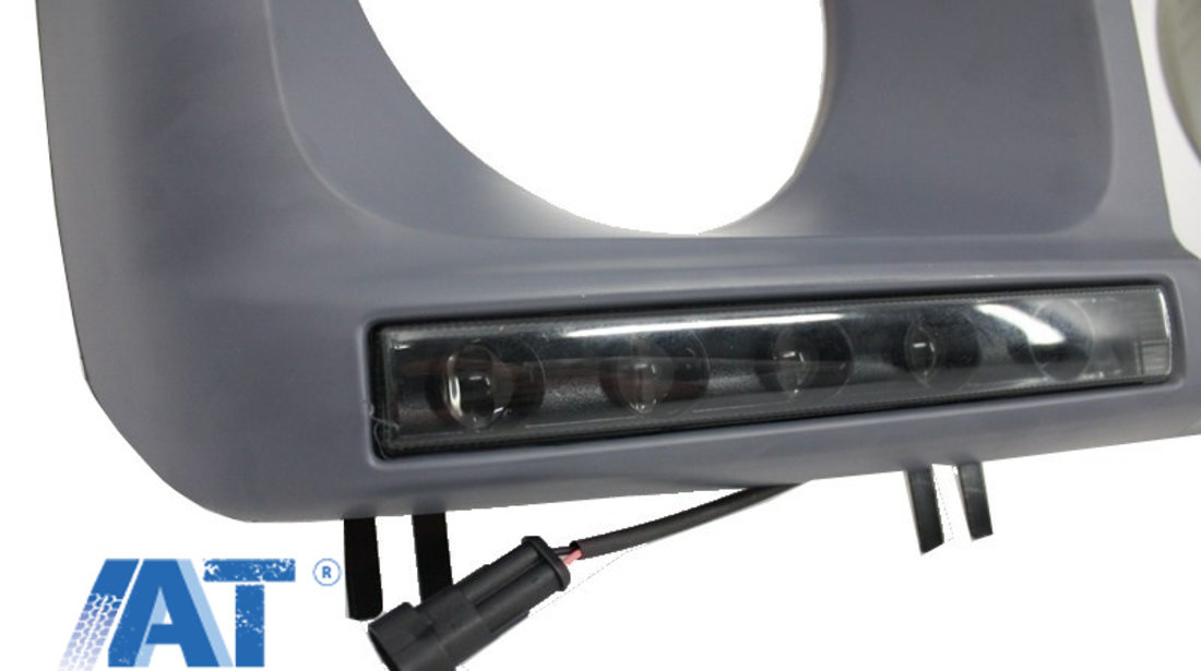 Carcasa faruri cu Lumini de zi dedicate LED DRL compatibil cu Mercedes G-class W463 (1989-2012) G65 Design Negru