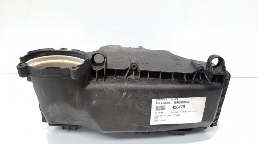 Carcasa filtru aer, 9663365980A, Citroen C3 (I) [Fabr 2002-2009], 1.6 hdi, 9HZ