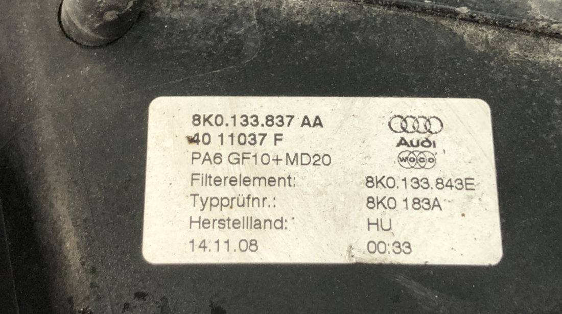 Carcasa filtru aer Audi A4 B8 2.0TDI CAGA sedan 2009 (8K0133843)