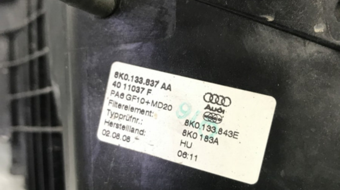 Carcasa filtru aer Audi A4 B8 Avant 2.0 TDI Multitronic LAT MMV LLA KSR 143cp sedan 2010 (8K0133837AA)