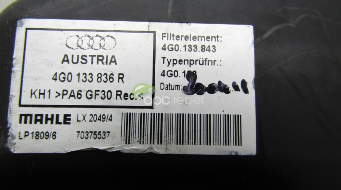 Carcasa filtru aer Audi A6 4G C7 / A7 4G - Cod: 4G0133836R