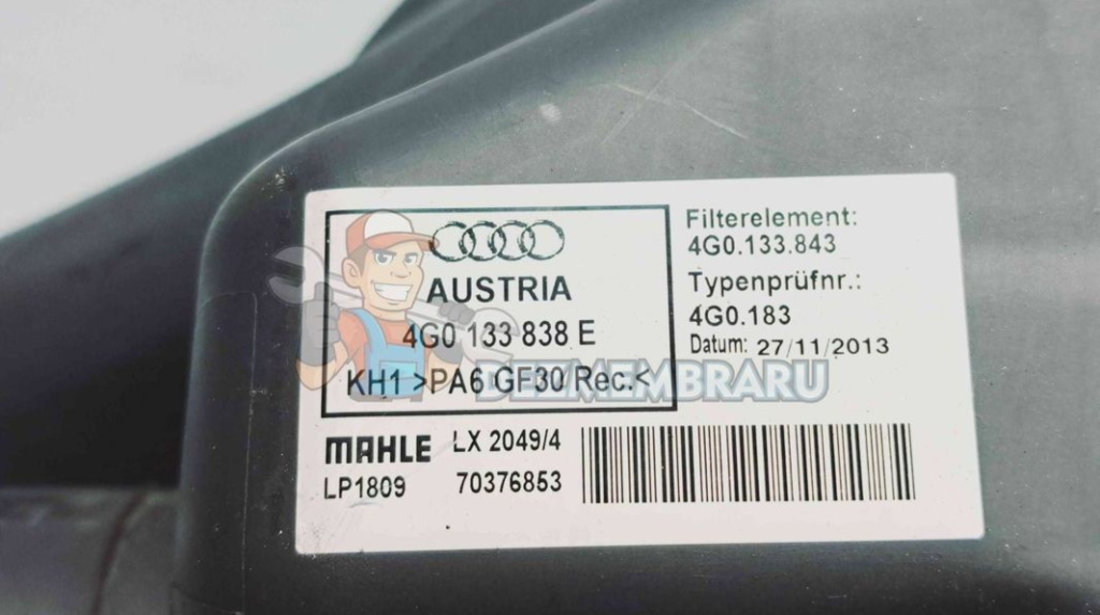 Carcasa filtru aer Audi A7 Sportback (4GA) [Fabr 2011-2017] 4G0133838E 3.0 TDI CDUD