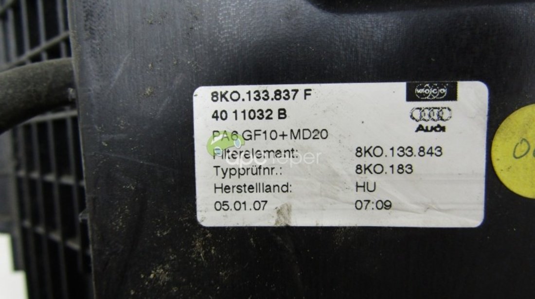 Carcasa filtru aer Originala Audi A5 8T / A4 B8 8K / Q5 8R - Cod: 8K0133837F