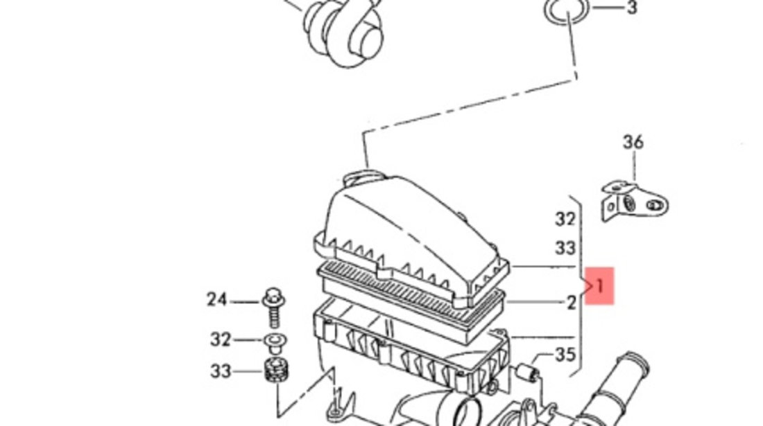 Carcasa filtru aer Seat Ibiza III 6K0129607AM OEM 6K0129607AM