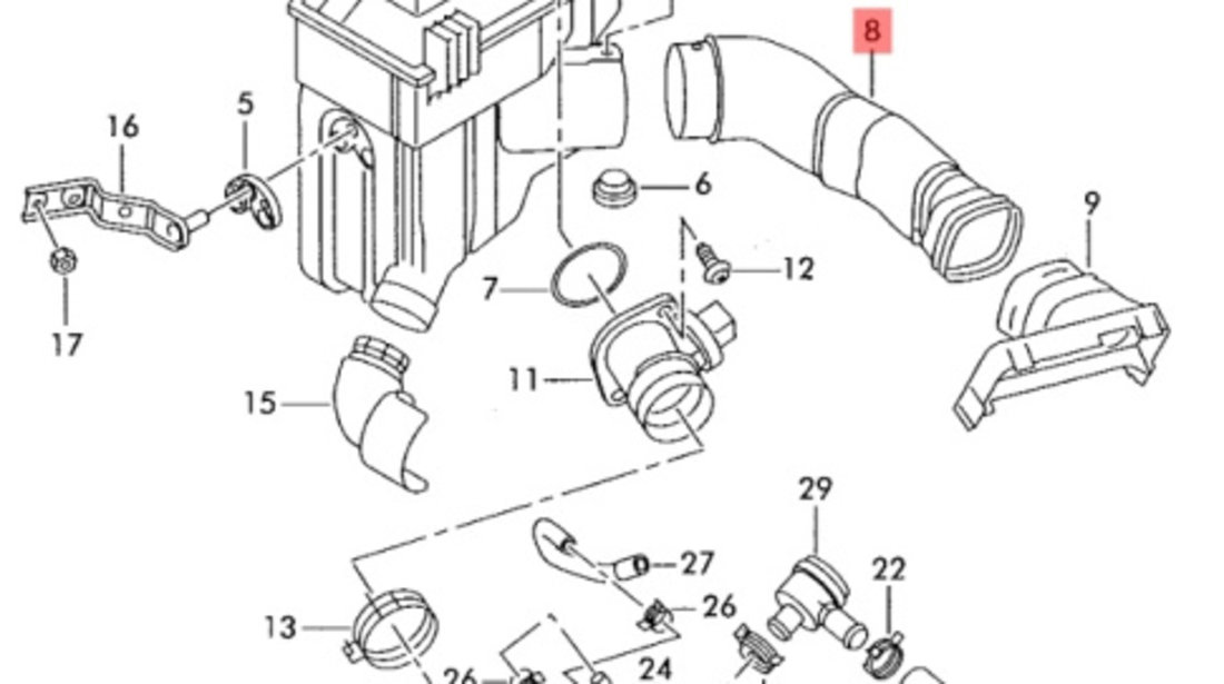 Carcasa filtru aer Skoda Fabia 1.9 TDI 1999 - 2008 6Q0129618G OEM 6Q0129618G