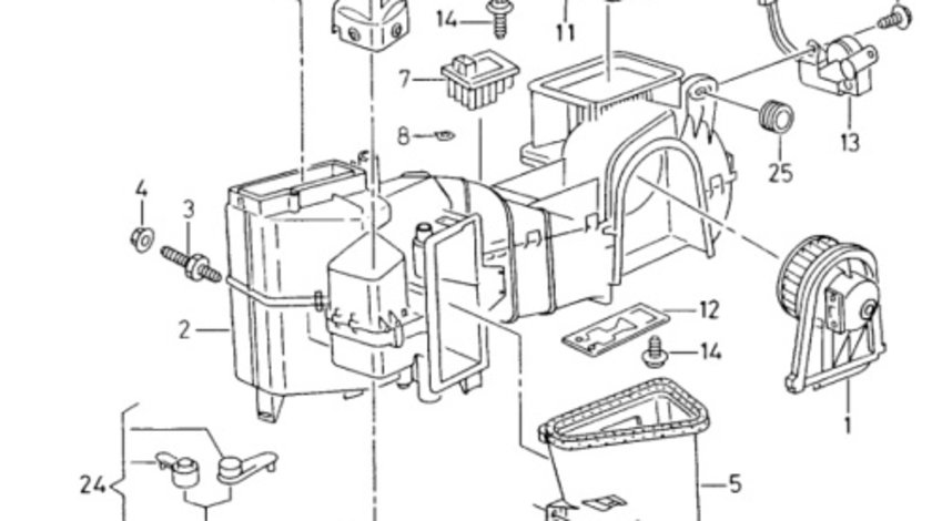 Carcasa filtru polen Volkswagen Golf 1J Variant 2005 2006 OEM 1J1819640B