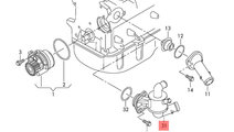 Carcasa termostat 2.0 TDI common rail E5 Skoda Sup...