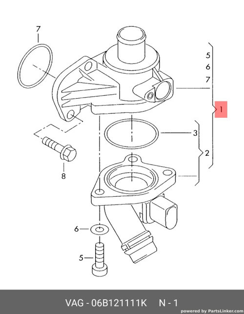 Carcasa termostat Audi A4 8E 2002 2003 1.8 T AVJ OEM 06B121111K