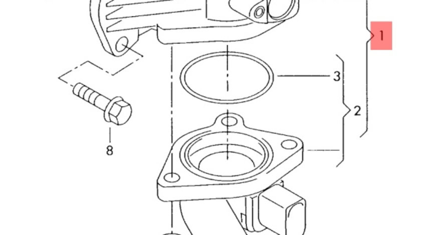 Carcasa termostat Audi A4 8E 2002 2003 1.8 T AVJ OEM 06B121111K