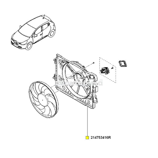 Carcasa ventilator radiator RENAULT CAPTUR (2013 - 2016) OE 214753416R piesa NOUA