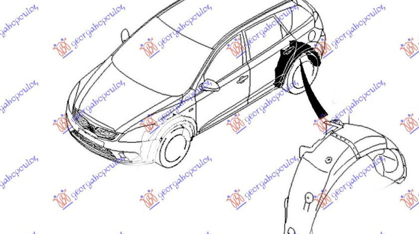 Carenaj/Aparatoare Noroi Spate Dreapta Kia Ceed 2010 2011 2012 2013