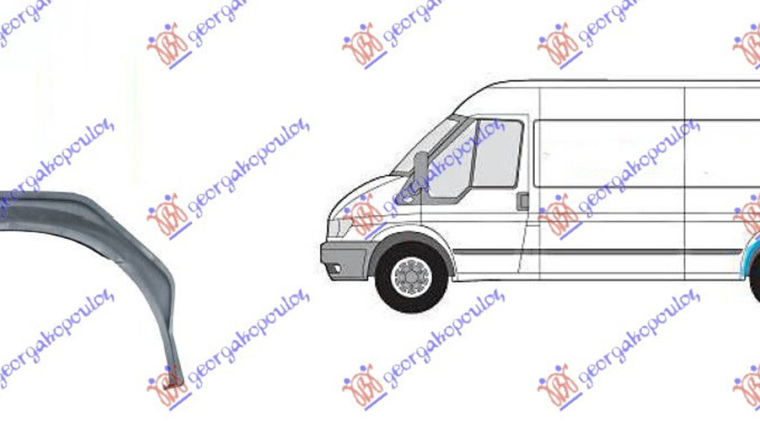 Carenaj/Aparatoare Noroi Spate Stanga Ford Transit 2000 2001 2002 2003 2004 2005 2006