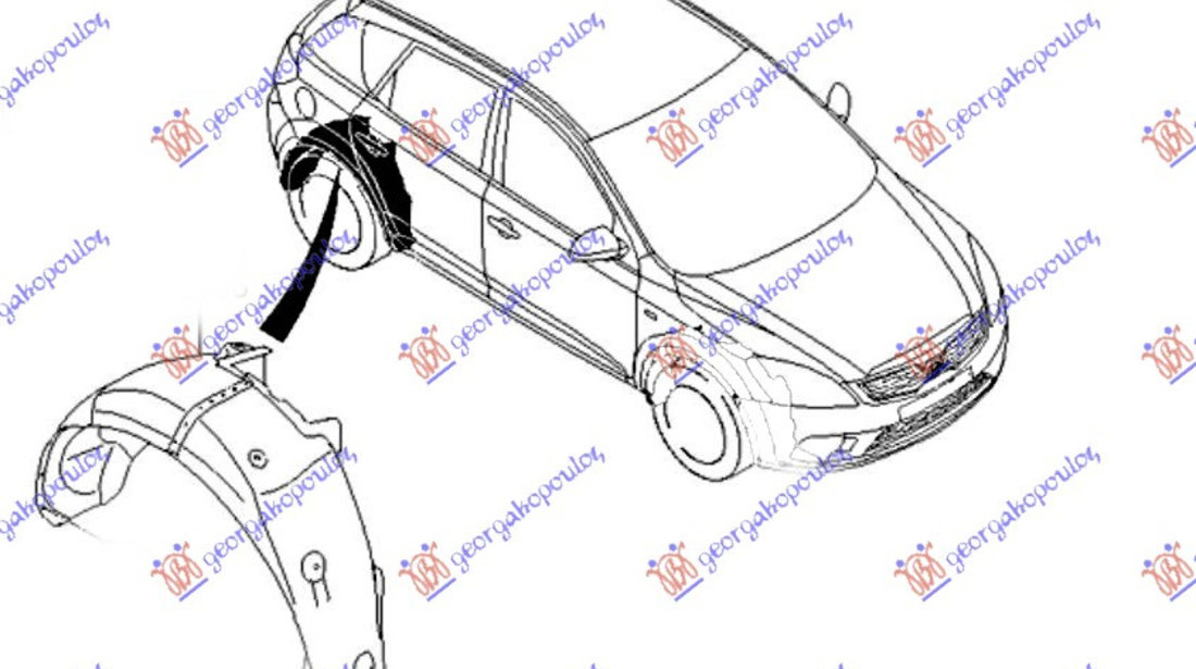 Carenaj/Aparatoare Noroi Spate Stanga Kia Ceed 2010 2011 2012 2013