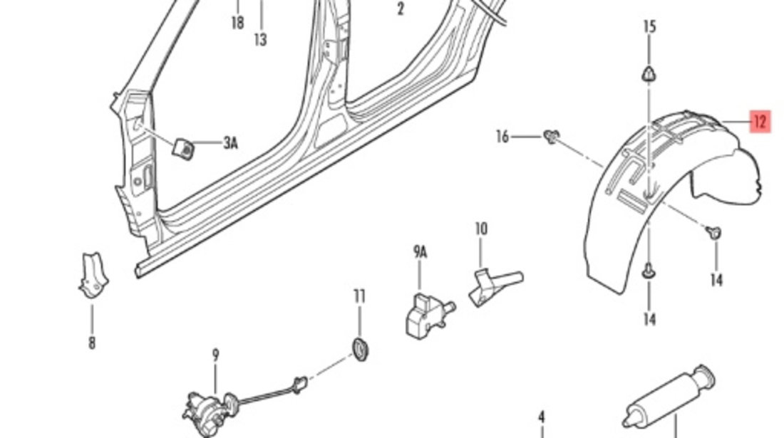 Carenaj roata dreapta spate Volkswagen Golf 5 (1K5) Kombi 2008 1.9 TDI OEM 1K5810972B