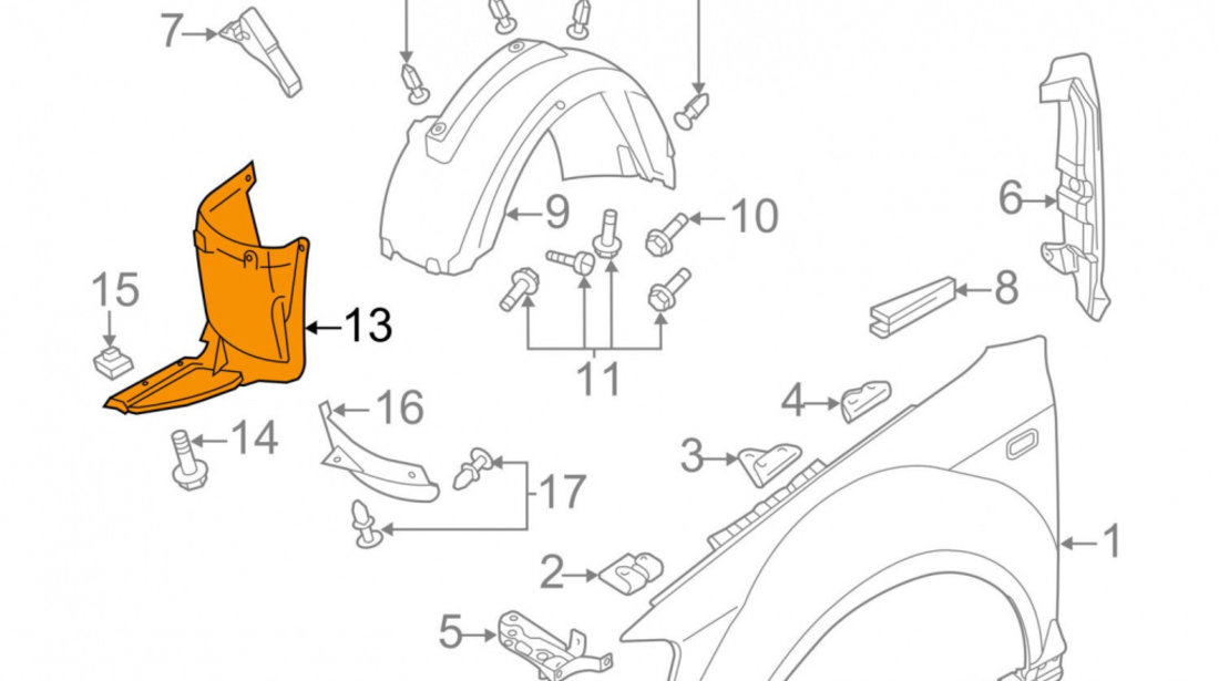 Carenaj Roata Fata Dreapta Am Audi A3 8P 2008-2013 8P0821192B