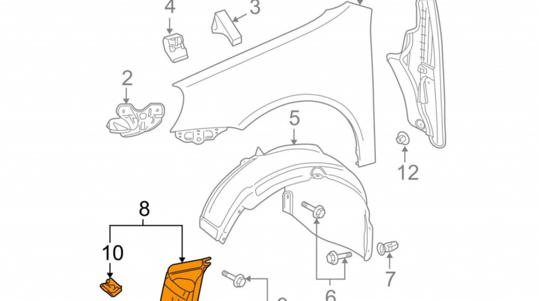 Carenaj Roata Fata Dreapta Frontal Am Volkswagen Golf 5 2007-2009 Combi 1K0805912D