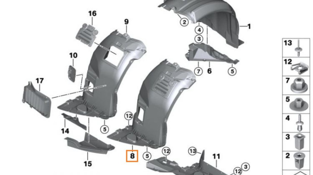 Carenaj Roata Fata Dreapta Frontal Oe Bmw Seria 3 E91 2008-2012 Facelift M Performance 51717903910