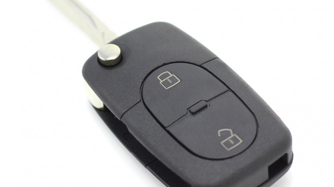 CARGUARD - Audi - carcasă cheie tip briceag, 2+1 butoane, cu buton panică și baterie CR 2032 CC028