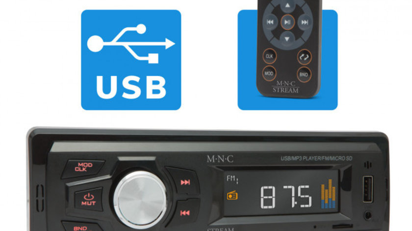Carguard Player Auto M.N.C "Stream" Cu Telecomandă (Aux/Usb/Sd/Mmc) 39709