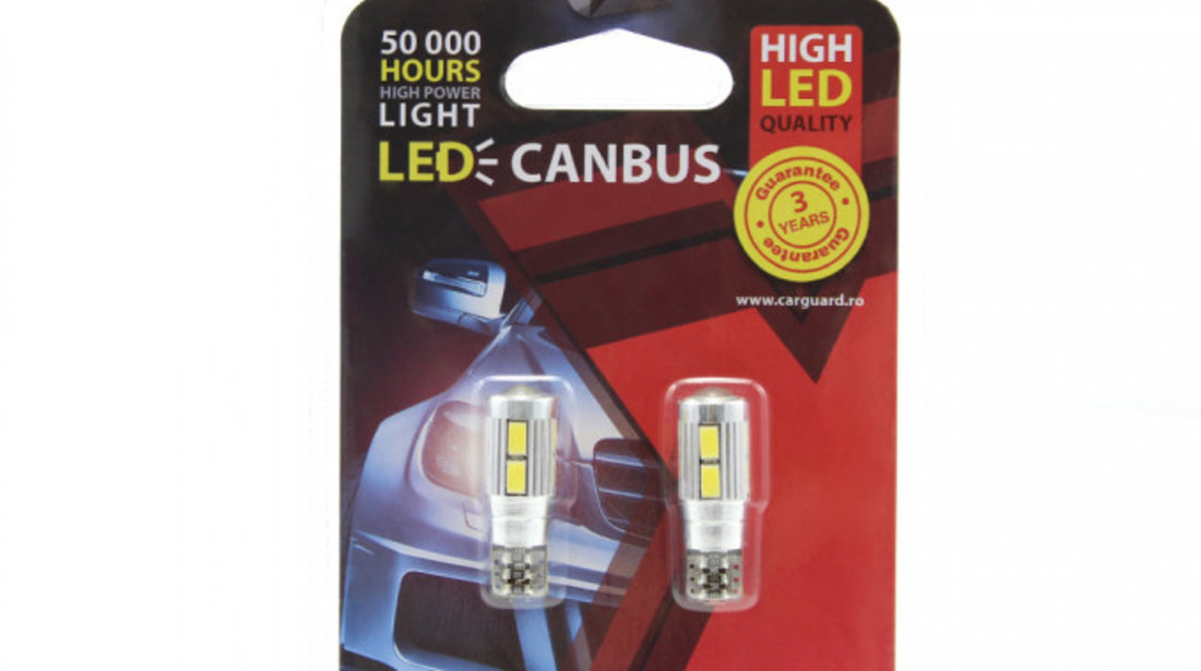 Carguard Set 2 Buc Led Auxiliar T10 CAN121