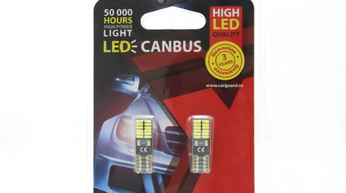 Carguard Set 2 Buc Led Pentru Iluminat Interior/Portbagaj T10 CAN115