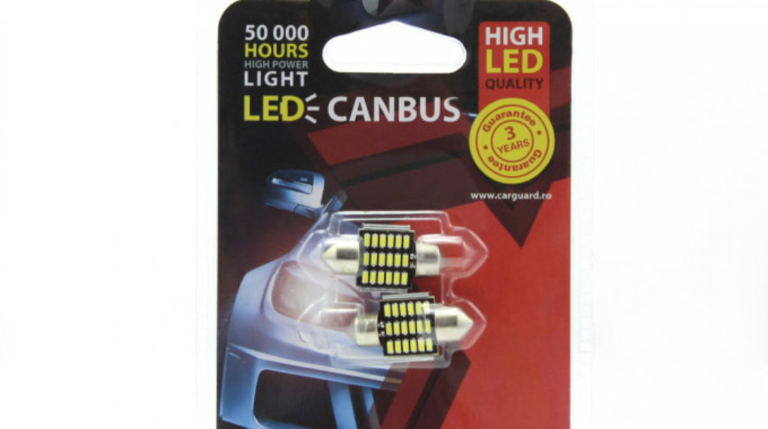 Carguard Set 2 Buc Led Sofit Plafoniera C5W CAN116