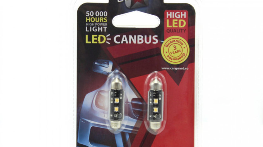 Carguard Set 2 Buc Led Sofit Plafoniera Numar De Inmatriculare Cree Chip C5W CAN112