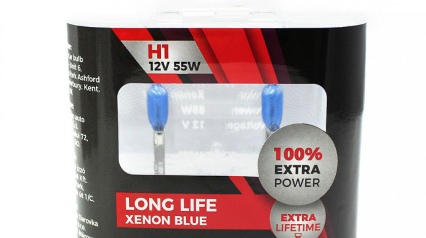 Carguard Set De 2 Becuri Halogen H1 +100% Intensitate Long Life BHA021