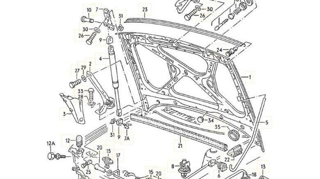 Carlig inchidere capota Audi 80 (1986-1991) [89, 89Q, 8A, B3] 893823480a
