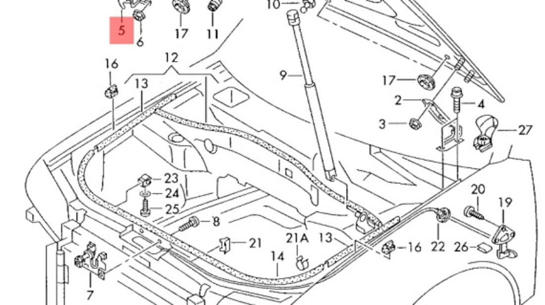 Carlig prindere capota Audi A6 C5 (4B2) Berlina 2002 1.9 TDI OEM 4B0823480F