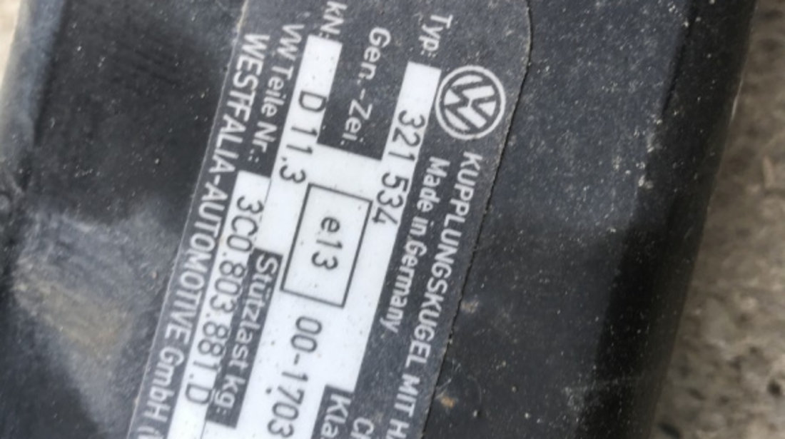 Carlig remorcare Volkswagen Passat B6 Variant 2.0 TDI 4Motion Manual, 140cp sedan 2008 (3C0803881D)