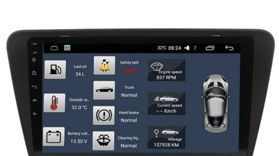 Carpad Ecran 10.1 inch Navigatie Android 6.0.1 SKODA OCTAVIA 3 2013 Intel 2GB Ram NAVD-i5520