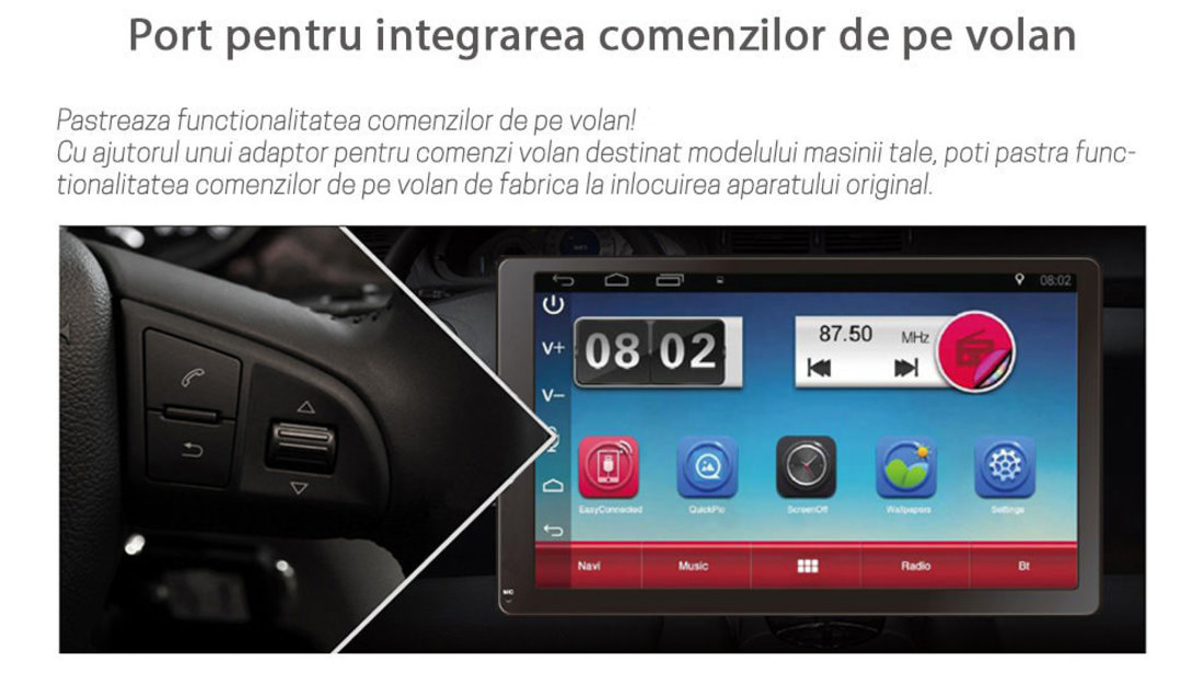 CARPAD NAVIGATIE ANDROID 7.1.2 DEDICATA DACIA LOGAN PH1 NAVD-E902D ECRAN 7" GPS CARKIT 3G WIFI WAZE