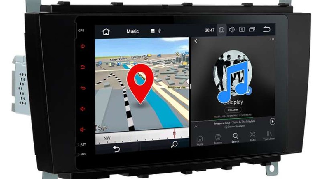 CARPAD NAVIGATIE ANDROID 7.1 DEDICATA MERCEDES-BENZ CLASA C W203 CLC CLK W209 G CLASS W467 NAVD-A851