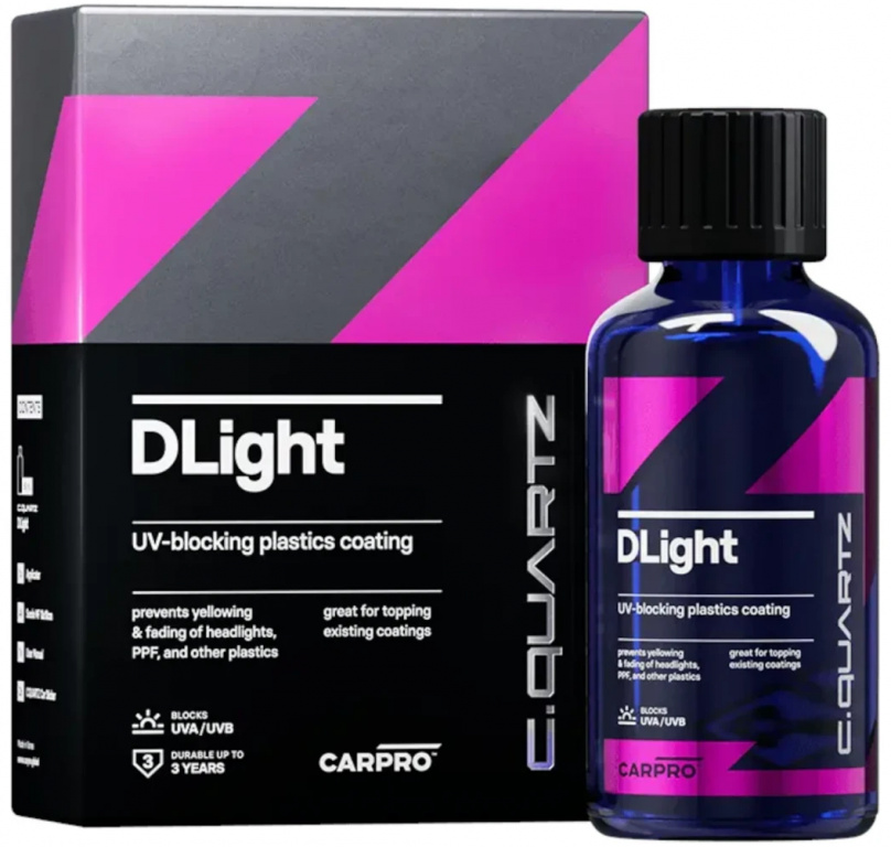 Carpro DLight Kit Protectie Ceramica UV Pentru Faruri, PPF, Platice Exterioare, Vopsea, 50ML CP-DL50