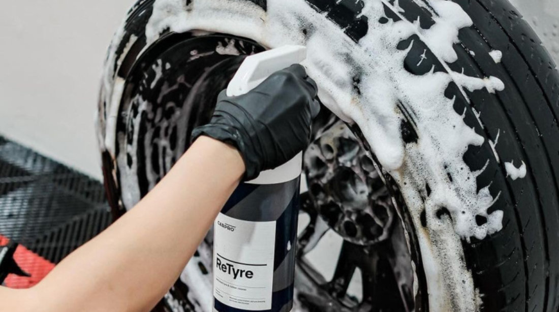 Carpro ReTyre Tire &amp; Rubber Cleaner Solutie Speciala Curatat Anvelope Si Cauciuc 500ML CP-RE500