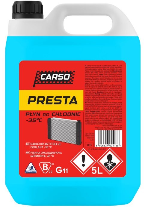Carso Presta Antigel Radiator Albastru -35°C 5L K2-00516