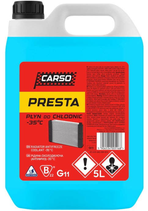 Carso Presta Antigel Radiator Albastru -35°C 5L K2-00516